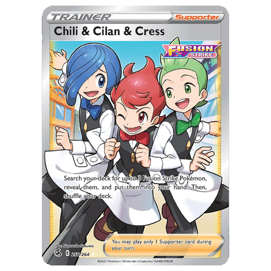 Chili & Cilan & Cress - Fusion Strike - 258/264 - Holo Ultra Rare Full Art