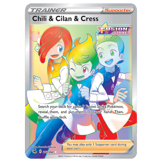 Chili & Cilan & Cress - Fusion Strike - 273/264 - Holo Rainbow Secret Rare