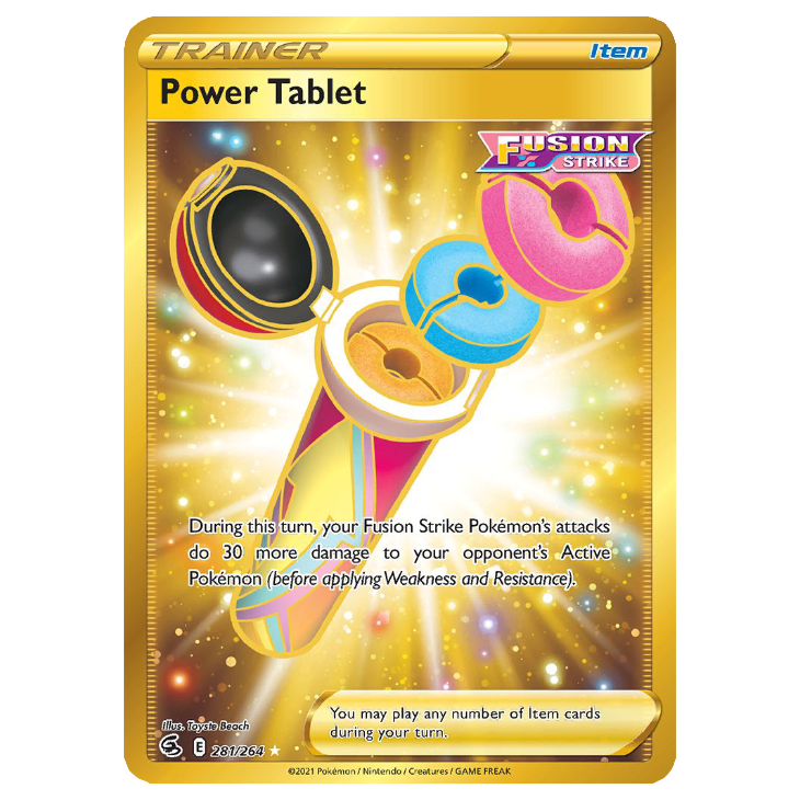 Power Tablet - Fusion Strike - 281/264 - Holo Gold Secret Rare