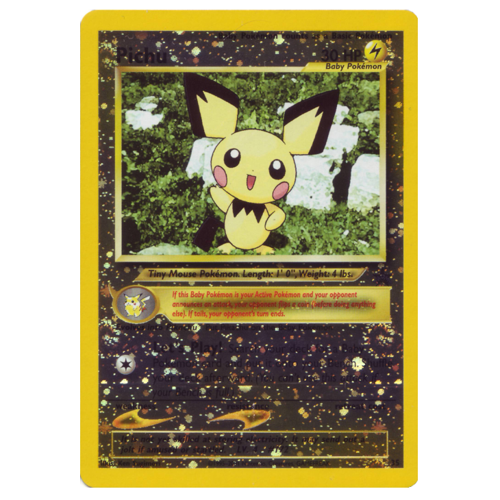 35 Pichu - Pokémon League (April 2001) - WotC Black Star