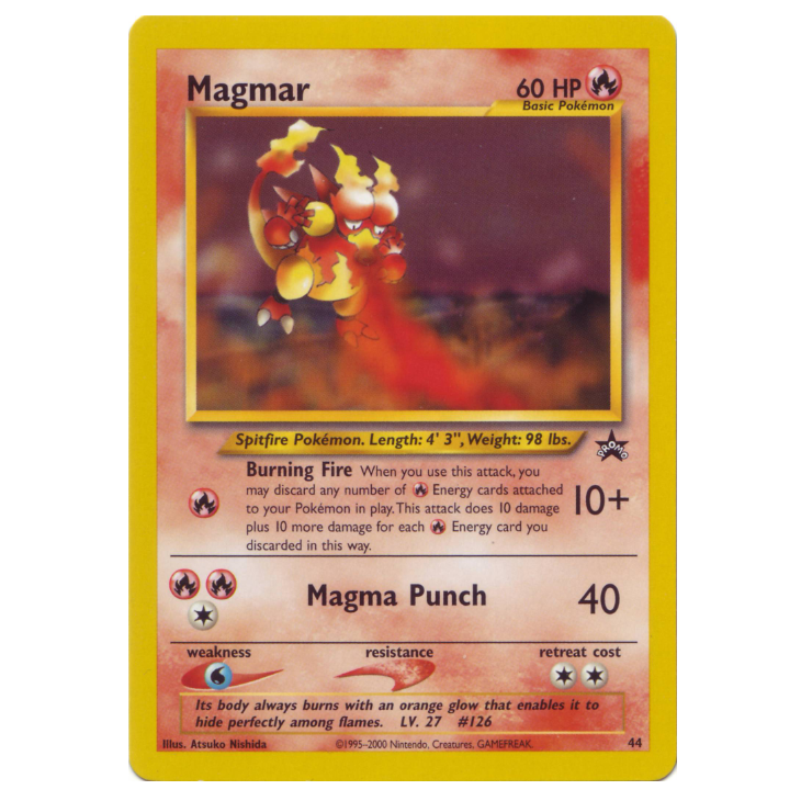 #44 Magmar - Pokémon League (March 2002) - WotC Black Star Promo (LP)