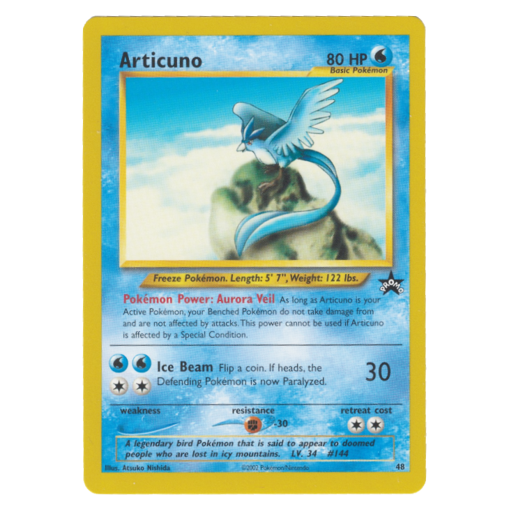 articuno pokemon card promo 48 Articuno - Pokémon League (July 2002)