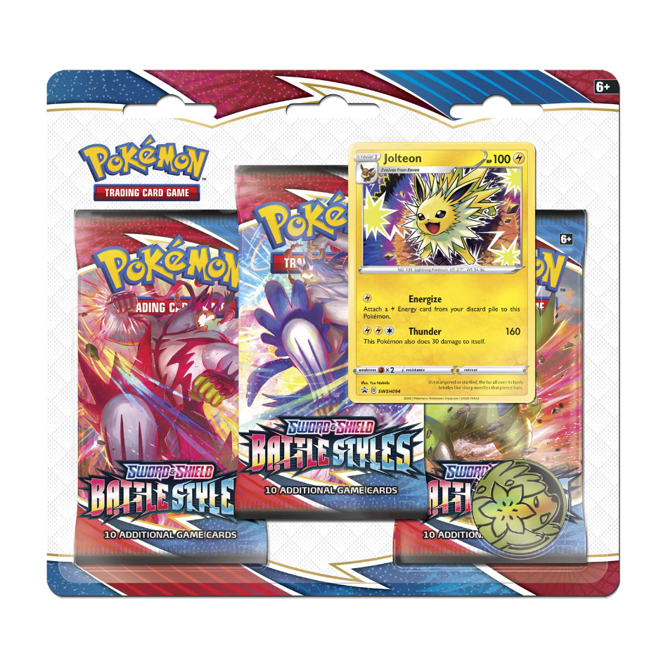 Battle Styles 3x Booster Pack Blister with either Eevee/Jolteon Promo