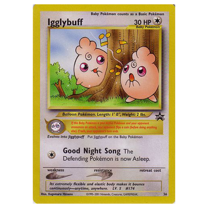 #36 Igglybuff - Pokémon League (May 2001) - WotC Black Star Promo (LP+)