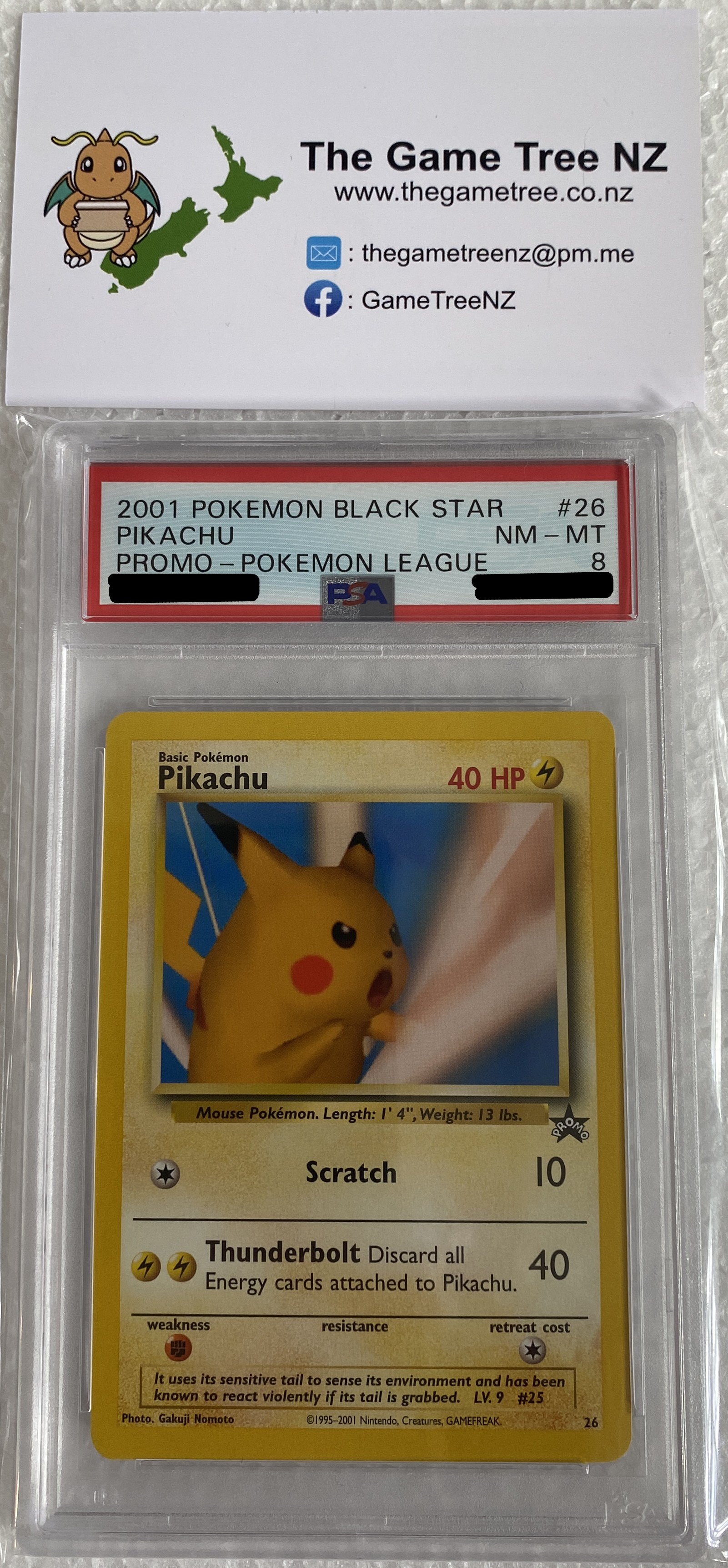 PSA 8 NM-MT Pikachu - WotC Black Star Promo Non-Holo 26 – The Game