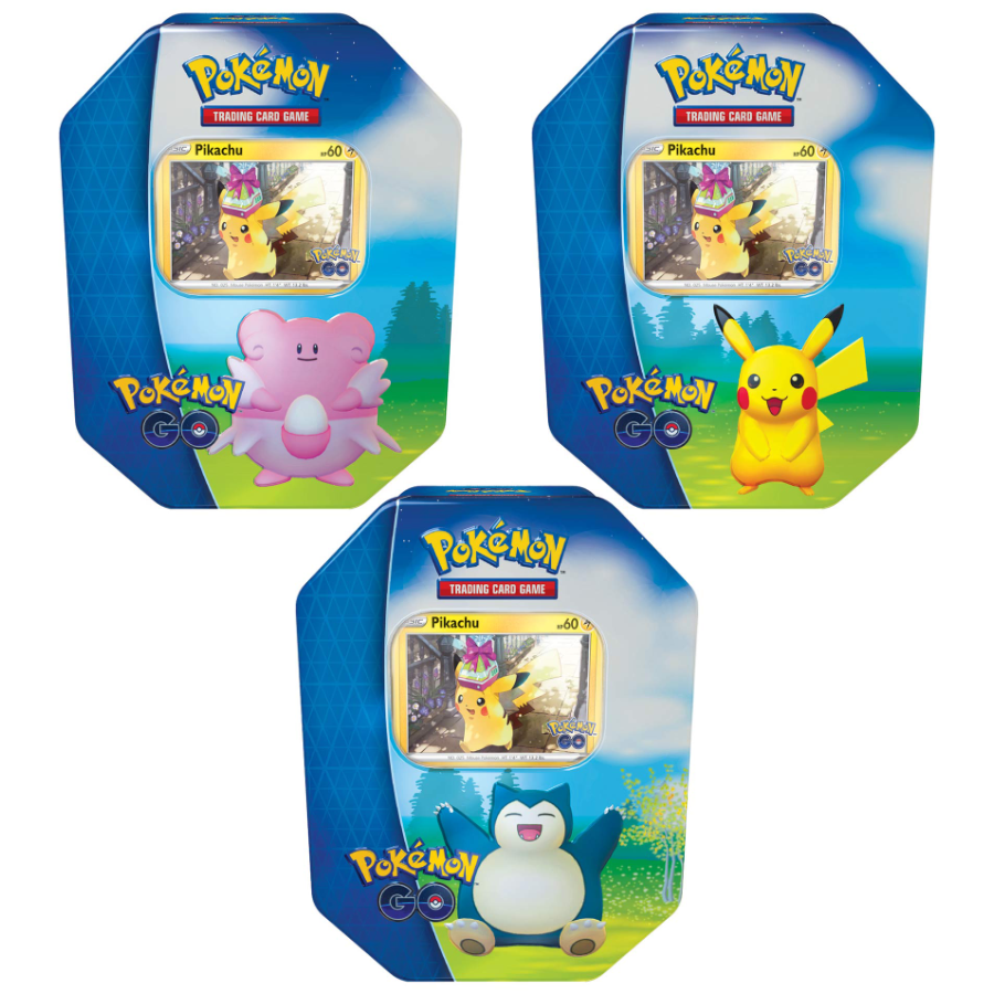 Pokemon Go Gift Tin featuring Blissey, Pikachu or Snorlax