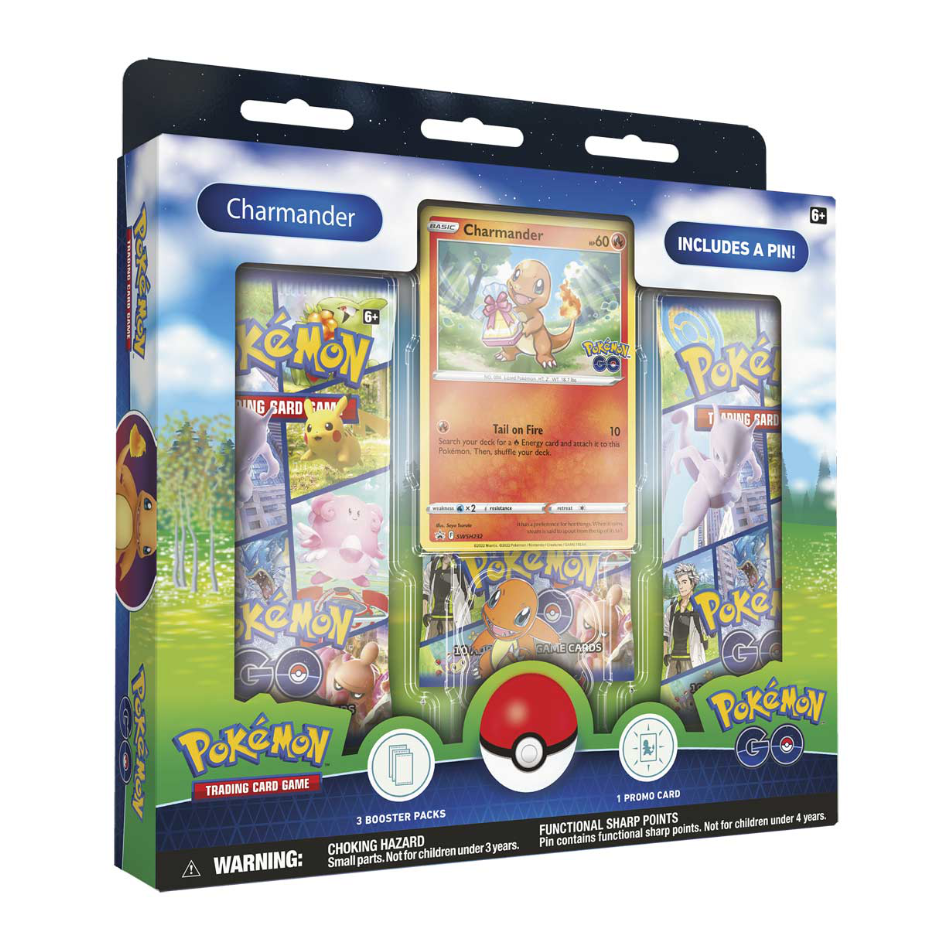 Pokemon Go Pin Collection featuring Bulbasaur, Charmander or Squirtle