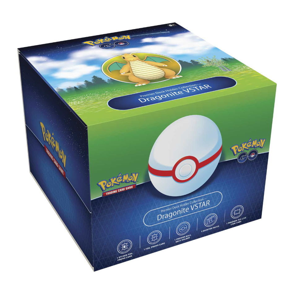 Pokemon Go Premier Deck Holder Collection featuring Dragonite VSTAR