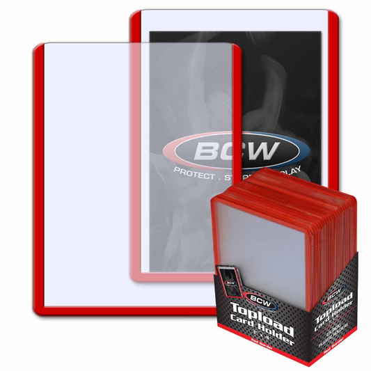 Topload Card Holder - Red Border - 3" x 4" by BCW