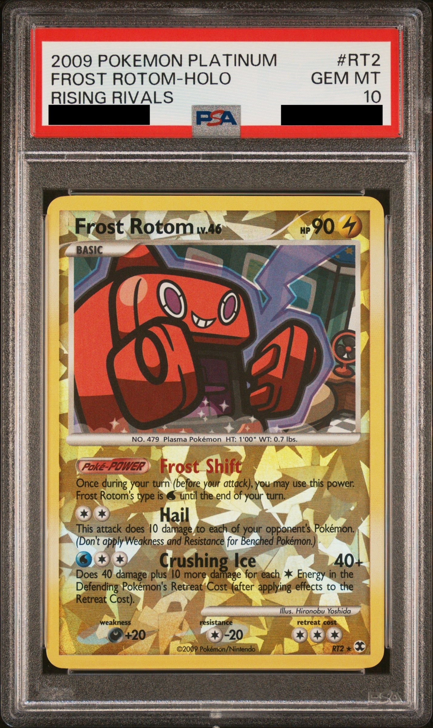 PSA 10 GEM MT Frost Rotom - Rising Rivals "Cracked Ice" Holo RT2 (Population 9)