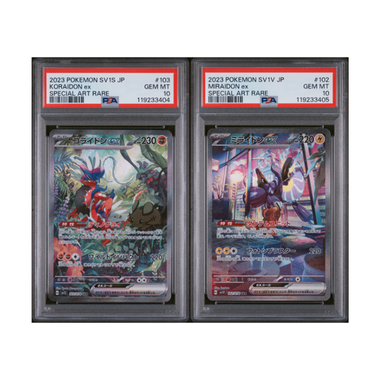 **Sequential Slabs!** PSA 10 SV1S Koraidon ex & SV1V Miraidon ex SARs *Japanese*