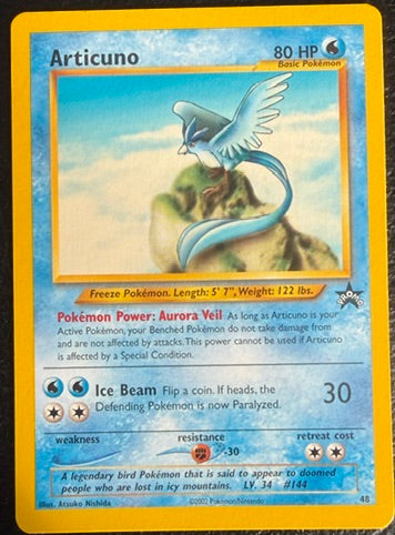 #48 Articuno - Pokémon League (July 2002) - WotC Black Star Promo (LP)