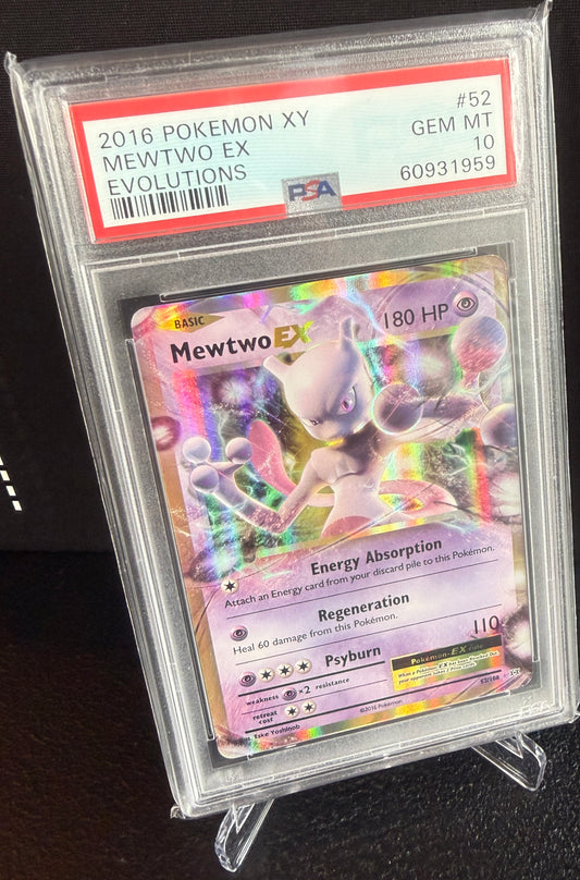 PSA 10 GEM MT Mewtwo EX - XY Evolutions Ultra Rare Holo 52/108