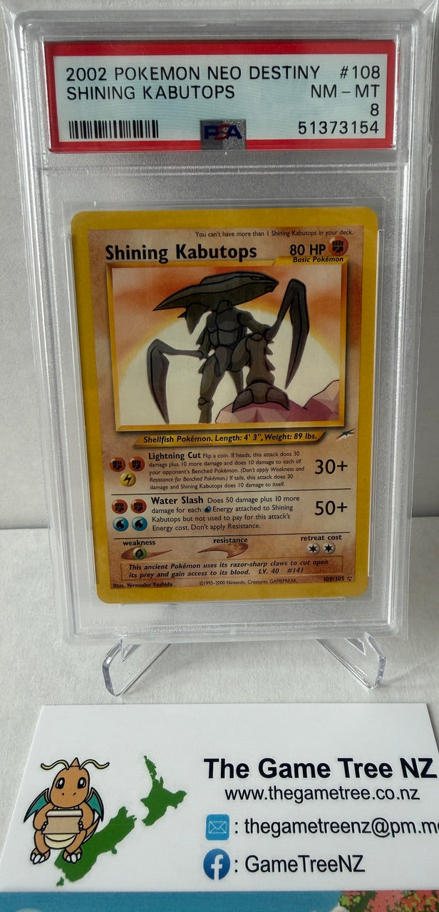 PSA 8 NM-MT Shining Kabutops - Neo Destiny Secret Shining 108/105