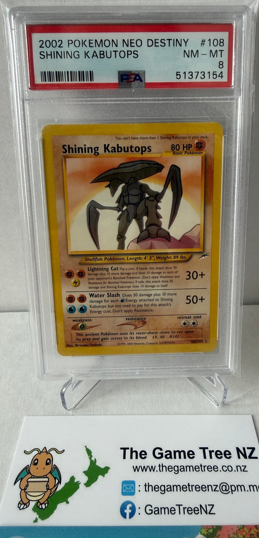 PSA 8 NM-MT Shining Kabutops - Neo Destiny Secret Shining 108/105