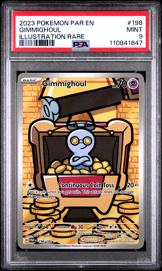PSA 9 MINT Gimmighoul - Paradox Rift "IR" Holo 198/182