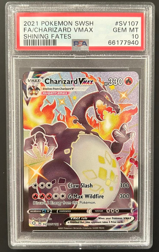PSA 10 GEM MT Charizard VMAX - Shining Fates SV107