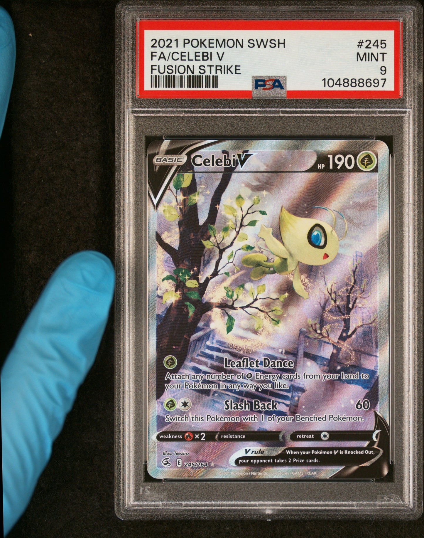 PSA 9 MINT Celebi V - Fusion Strike Alt. Art Holo 245/264