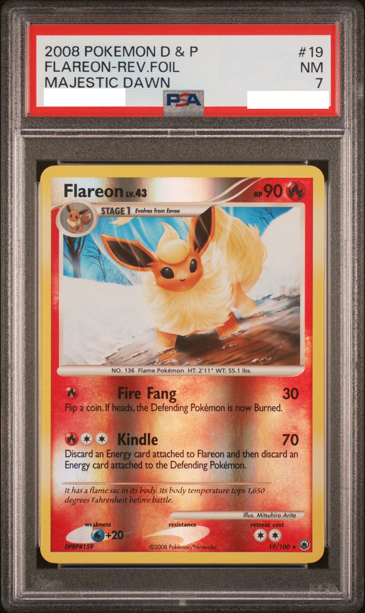 PSA 7 NM Flareon - Majestic Dawn Reverse Holo Rare 19/100