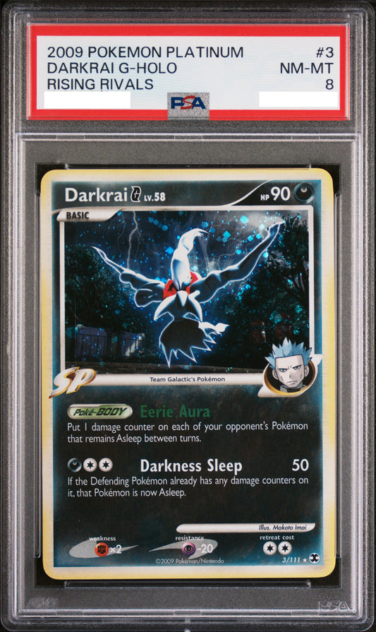 PSA 8 NM-MT Darkrai G - Rising Rivals Holo Rare 3/111