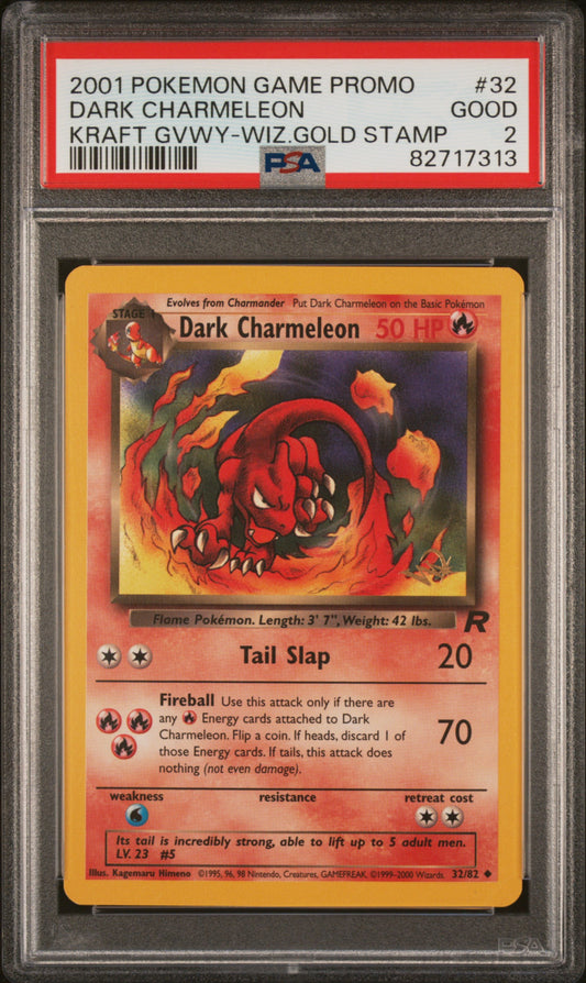 PSA 2 GOOD Dark Charmeleon - Team Rocket Gold W Stamp Promo 32/82