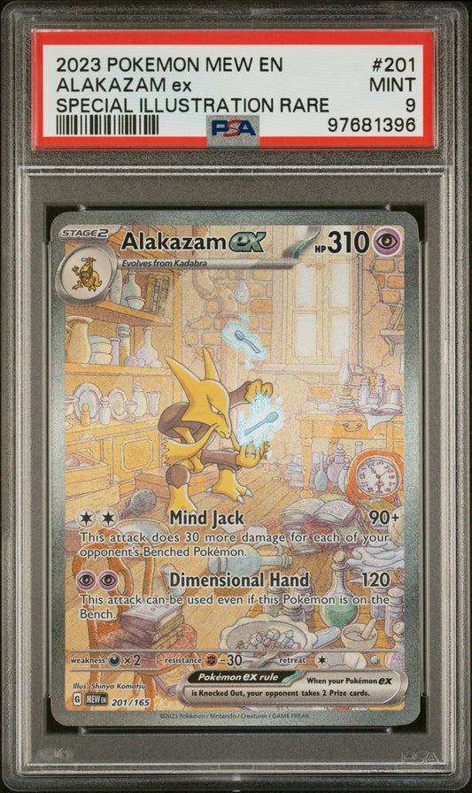 PSA 9 MINT Alakazam ex - 151 Special Illustration Rare 201/165