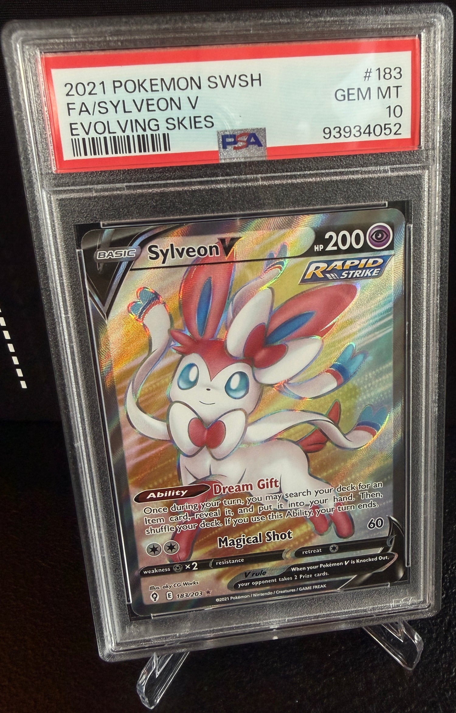 PSA 10 GEM MT Sylveon V - Evolving Skies Ultra Rare Full Art 183/203 The Game Tree NZ PSA 10 GEM MT Sylveon V - Evolving Skies Ultra Rare Full Art 183/203 The Game Tree NZ