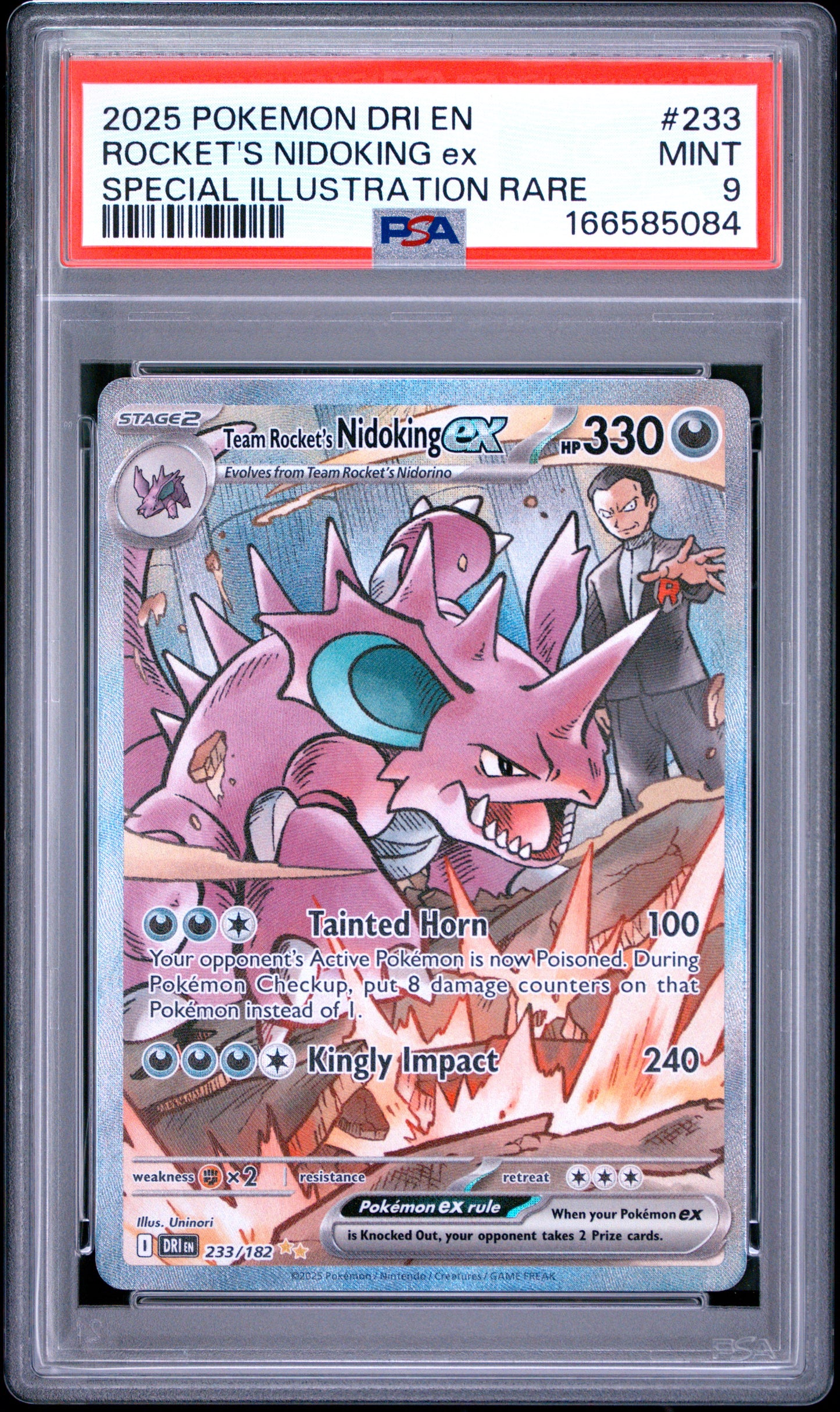 PSA 9 MINT Team Rocket's Nidoking ex - Destined Rivals Special Illustration Rare 233/182