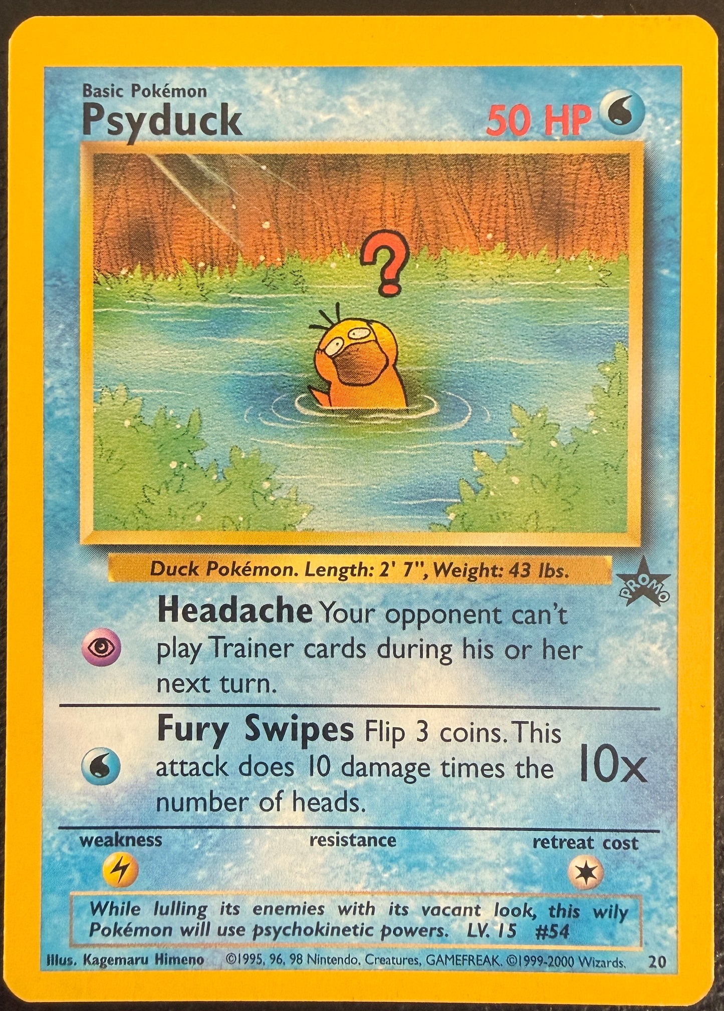 #20 Psyduck - Pokémon League (Sept 2000) - WotC Black Star Promo (LP)