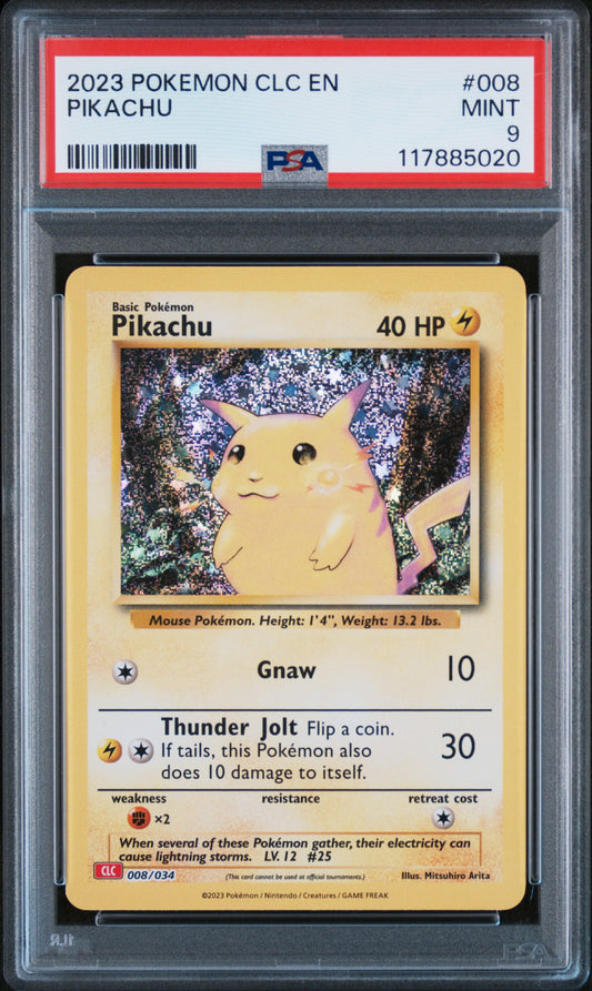 PSA 9 MINT Pikachu - Trading Card Game Classic CLC Holo 008/034