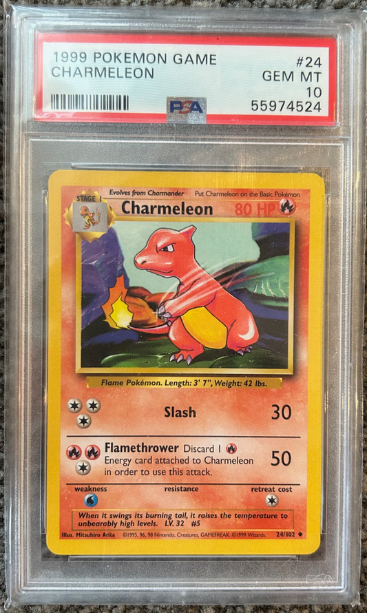 PSA 10 GEM MT Charmeleon - Base Set Uncommon 24/102