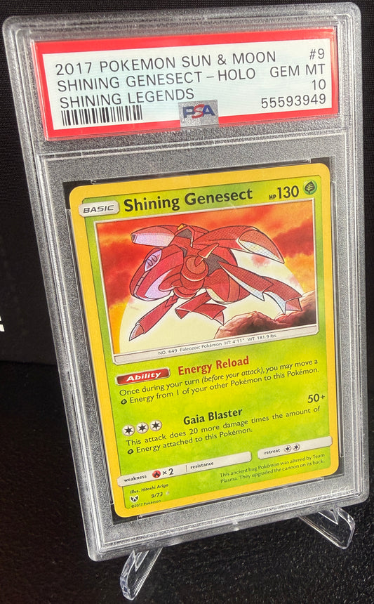 PSA 10 GEM MT Shining Genesect - Shining Legends Shiny Holo Rare 9/73