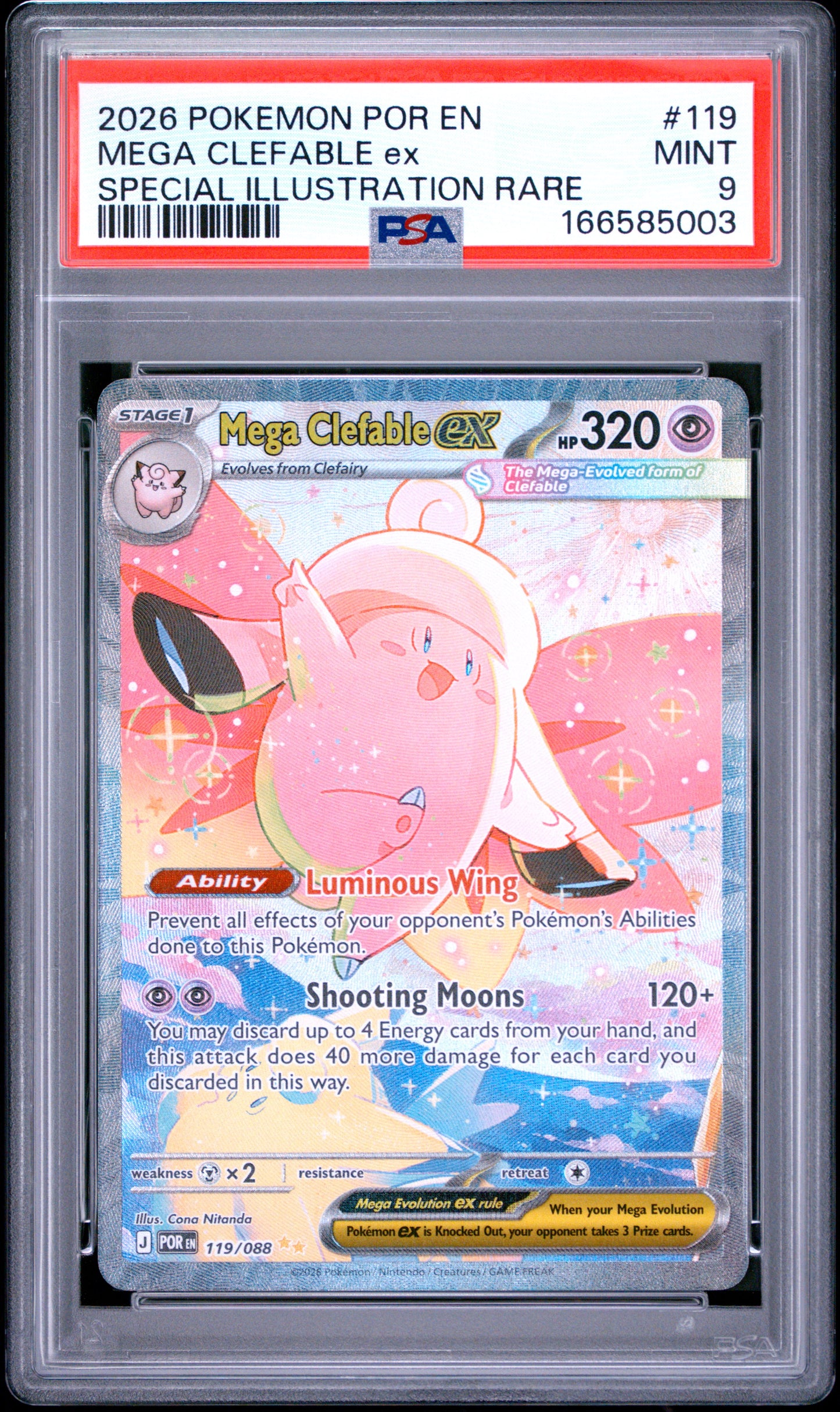 PSA 9 MINT Mega Clefable ex - Perfect Order SIR 119/088