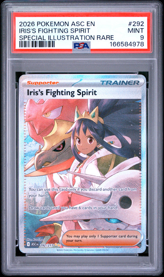 PSA 9 MINT Iris's Fighting Spirit - Ascended Heroes SIR 292/217