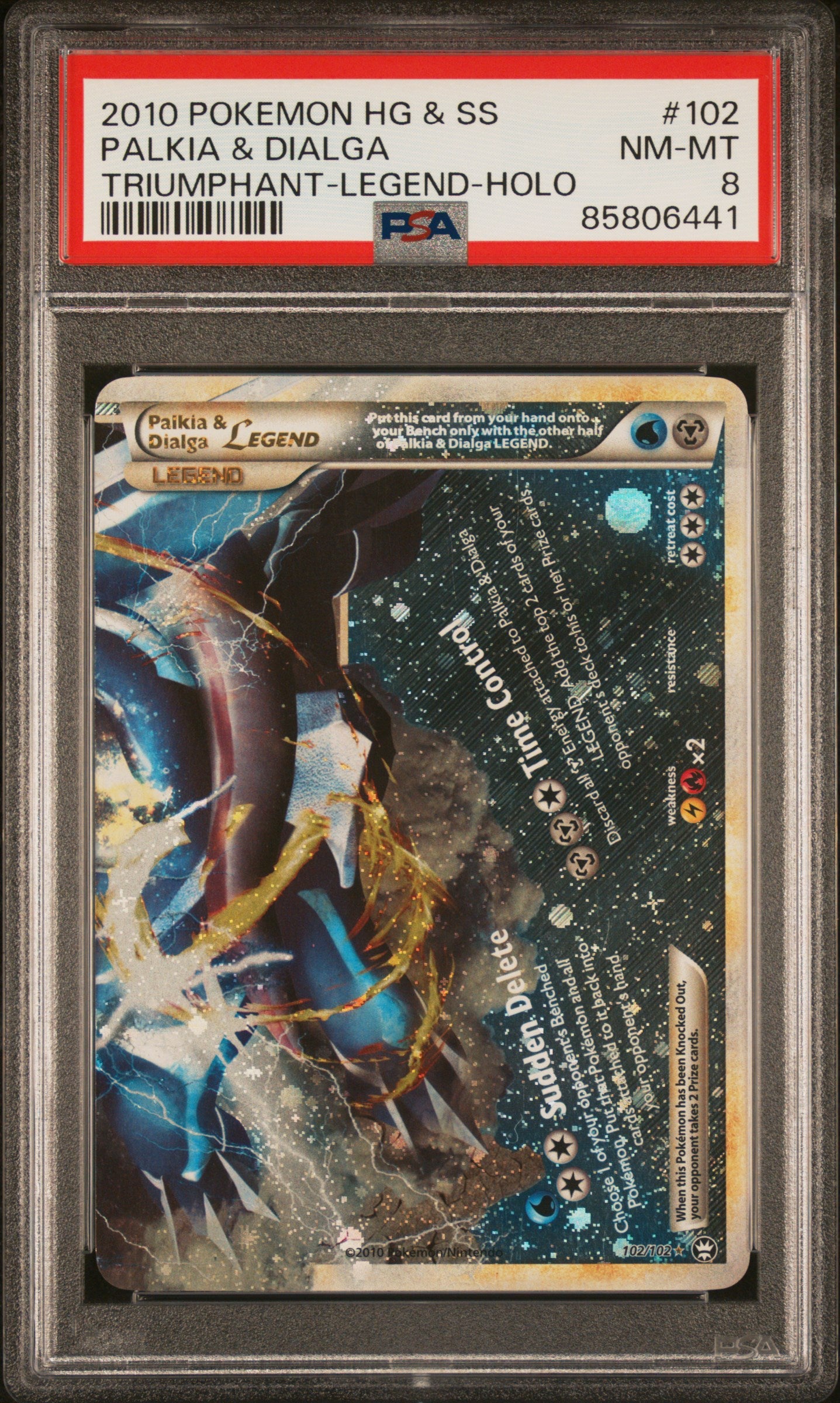**Sequential Slabs!** PSA 8 Palkia & Dialga Legend HGSS Triumphant 101/102 & 102/102