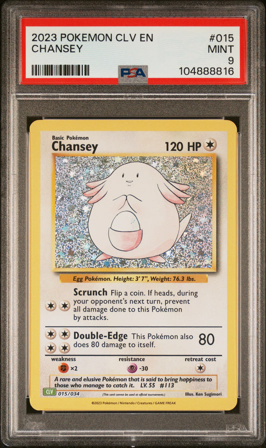 PSA 9 MINT Chansey - Trading Card Game Classic CLV Holo 015/034