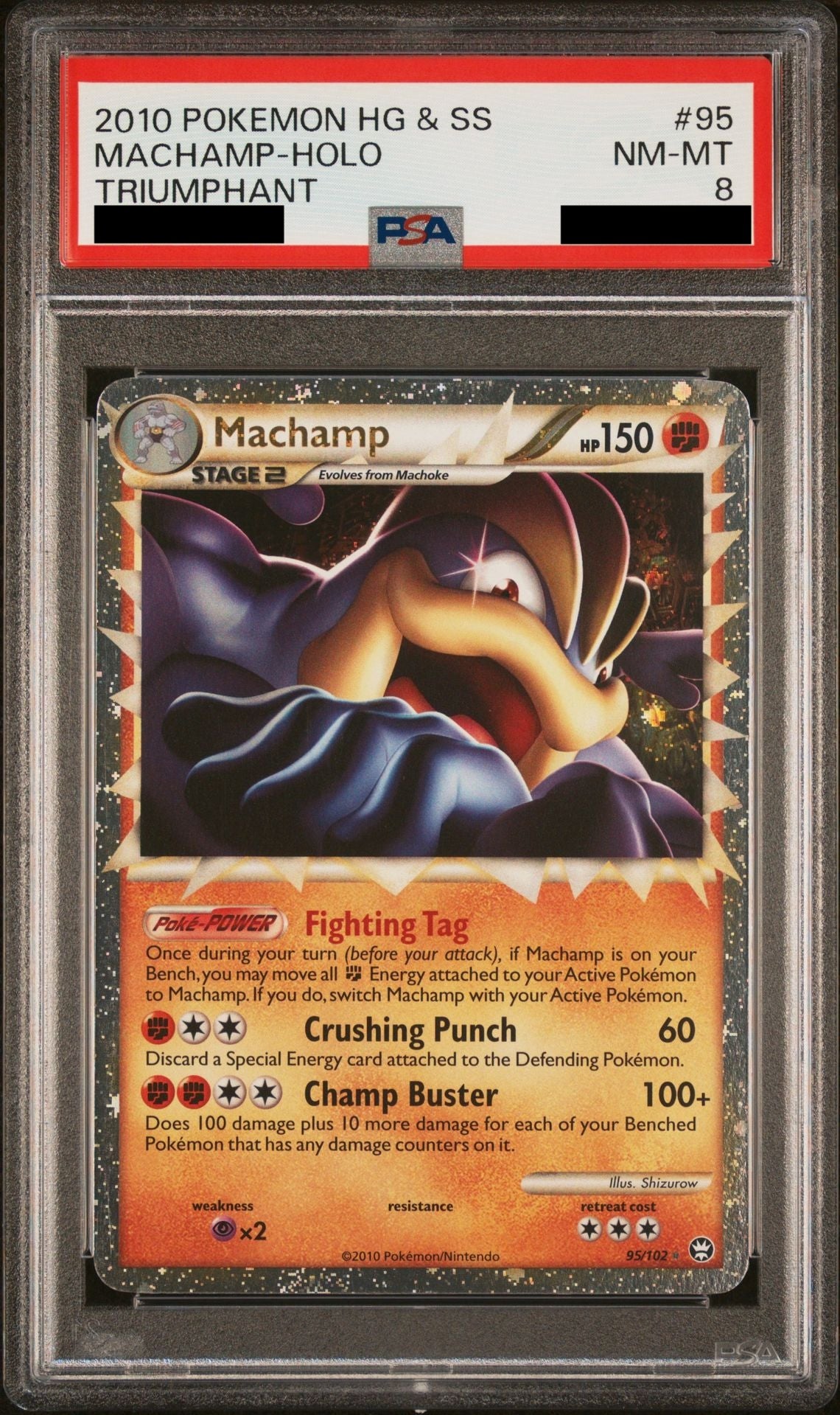 PSA 8 NM-MT Machamp Prime - HGSS Triumphant Holo 95/102