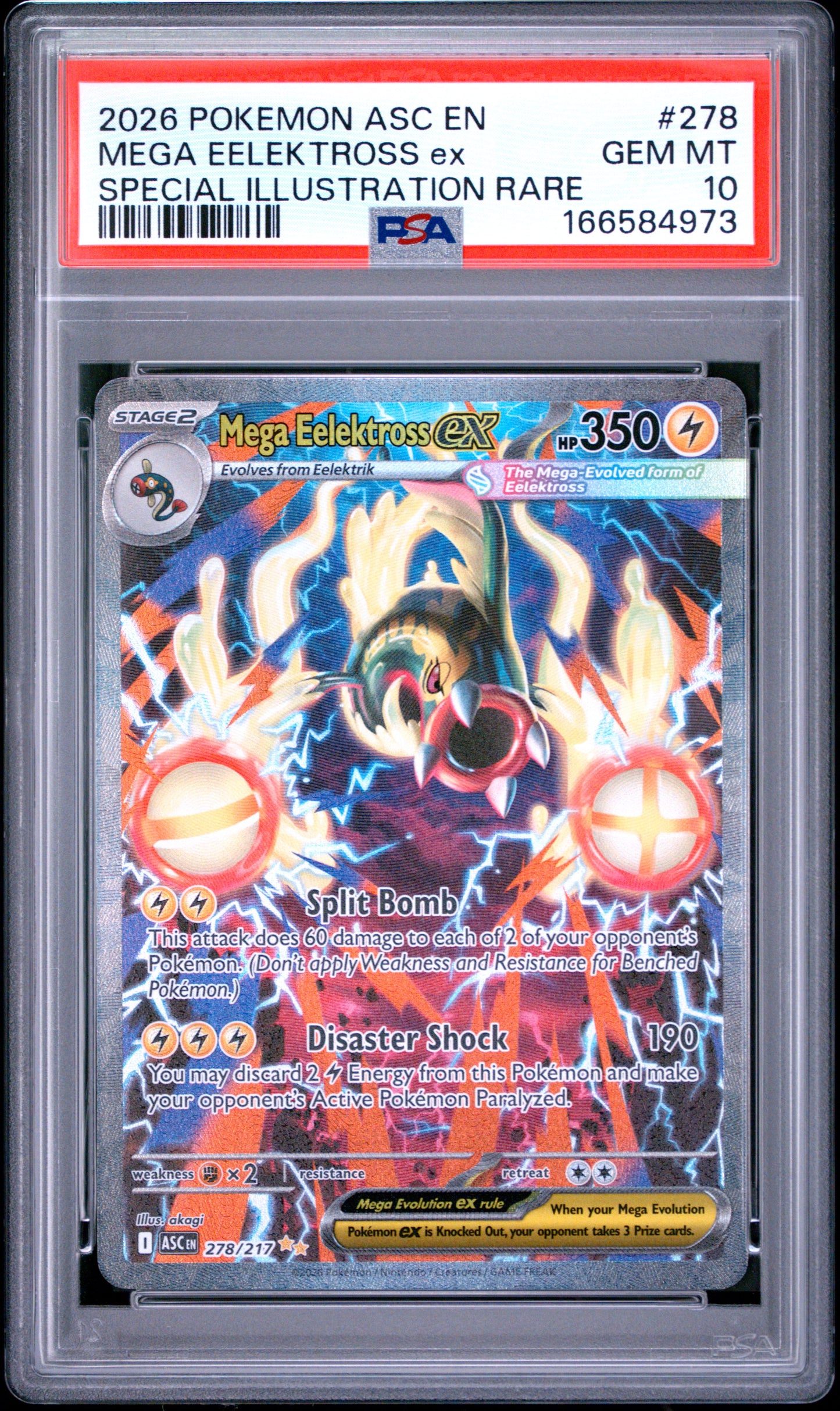 PSA 10 GEM MT Mega Eelektross ex - Ascended Heroes SIR 278/217