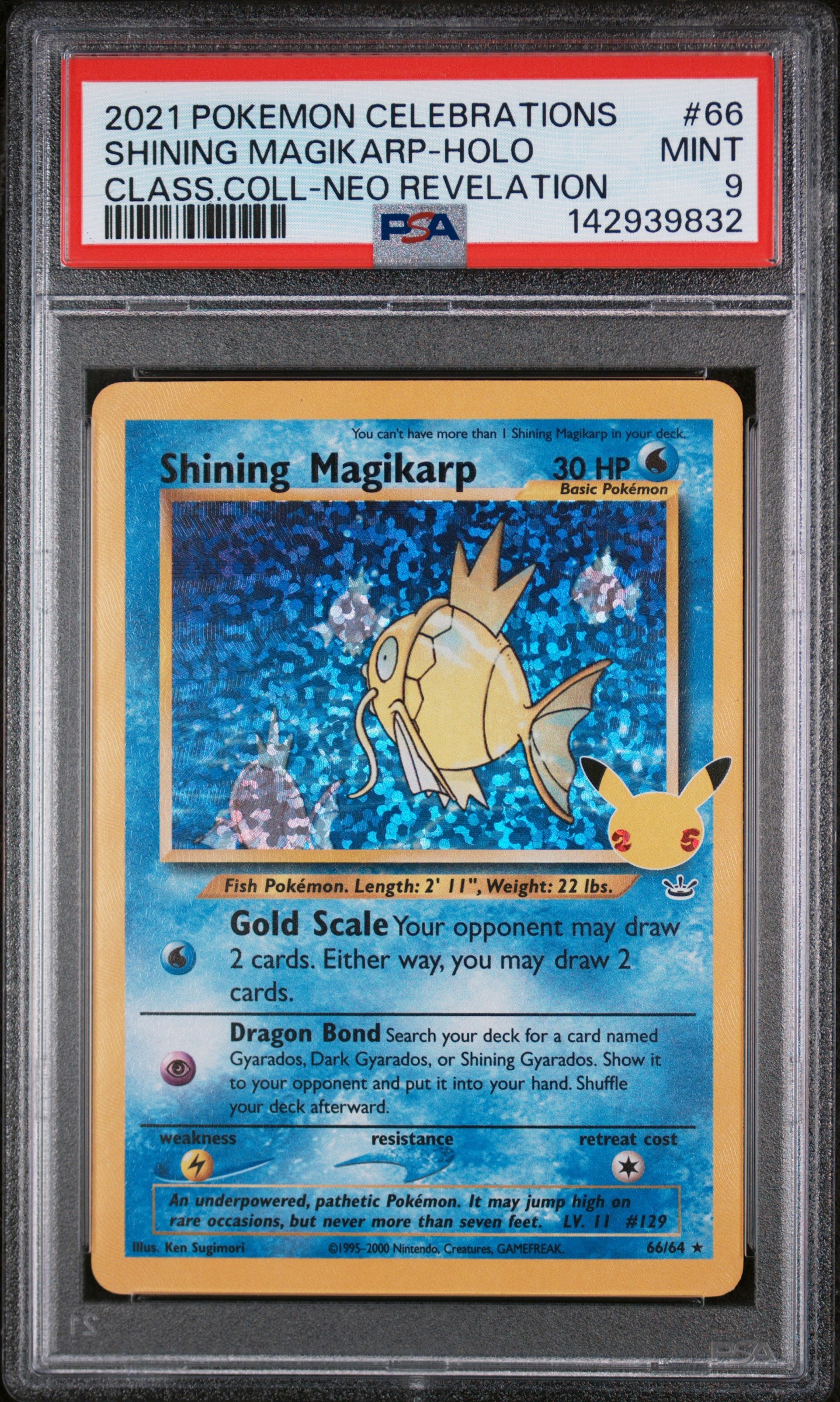 PSA 9 MINT Shining Magikarp - Celebrations Classic Collection 66/64