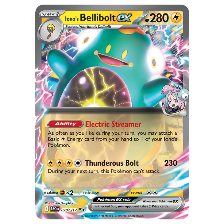 Iono's Bellibolt ex - Ascended Heroes - 070/217 - Double Rare