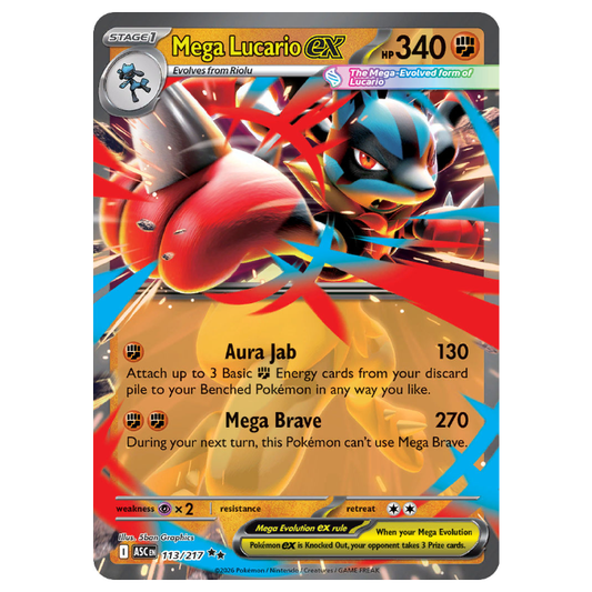 Mega Lucario ex - Ascended Heroes - 113/217 - Double Rare