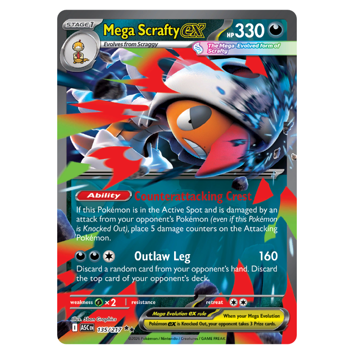 Mega Scrafty ex - Ascended Heroes - 135/217 - Double Rare