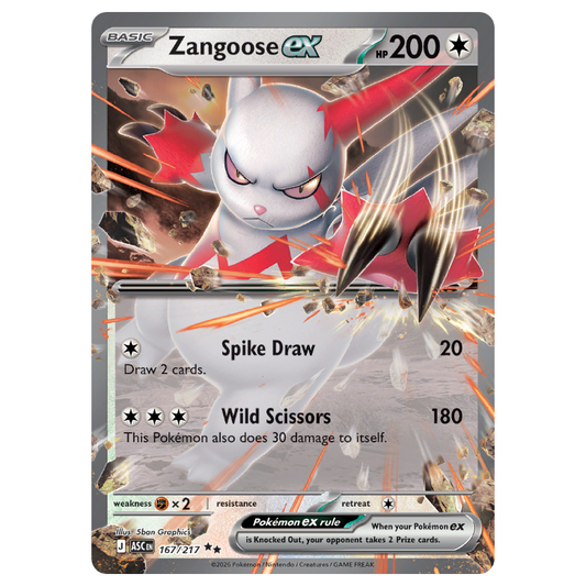 Zangoose ex - Ascended Heroes - 167/217 - Double Rare