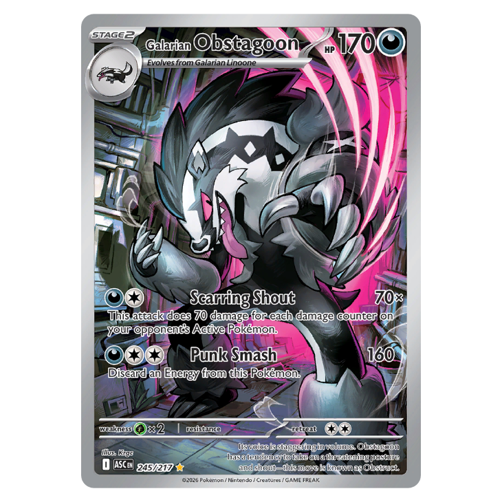 Galarian Obstagoon - Ascended Heroes - 245/217 - Illustration Rare