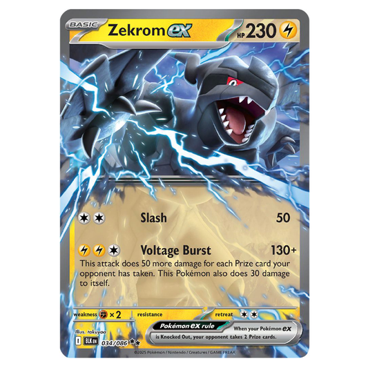 Zekrom ex - Black Bolt - 034/086 - Double Rare