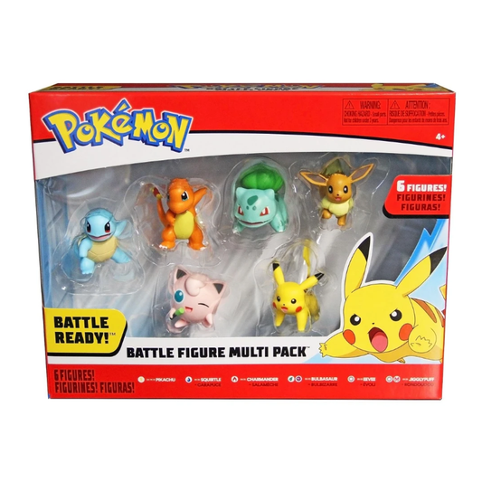 Pokemon Battle Figure Multi Pack - Pikachu, Eevee, Jigglypuff & the 3 original starters!
