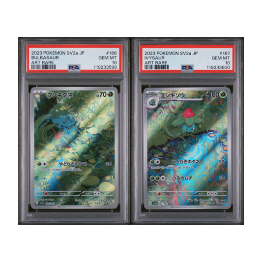 **Sequential Slabs!** PSA 10 Bulbasaur 166/165 AR & Ivysaur 167/165 AR *Japanese*