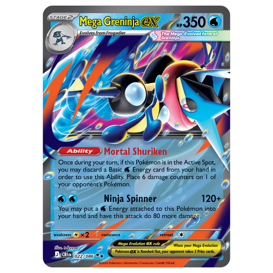 Mega Greninja ex - Chaos Rising - 022/086 - Double Rare