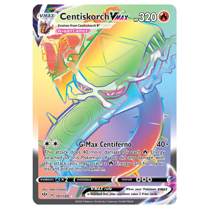 Centiskorch VMAX - Darkness Ablaze - 191/189 - Holo Rainbow Secret Rare