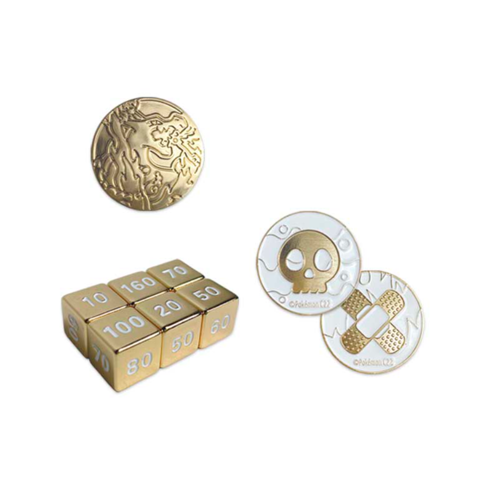 Charizard UPC Gold Coin, Dice and Status Counters Set